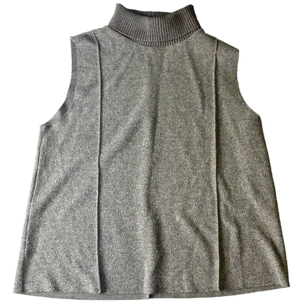 Zara Turtleneck Sleeveless Tank Sweater Raw Edges Womens Large Lagenlook‎